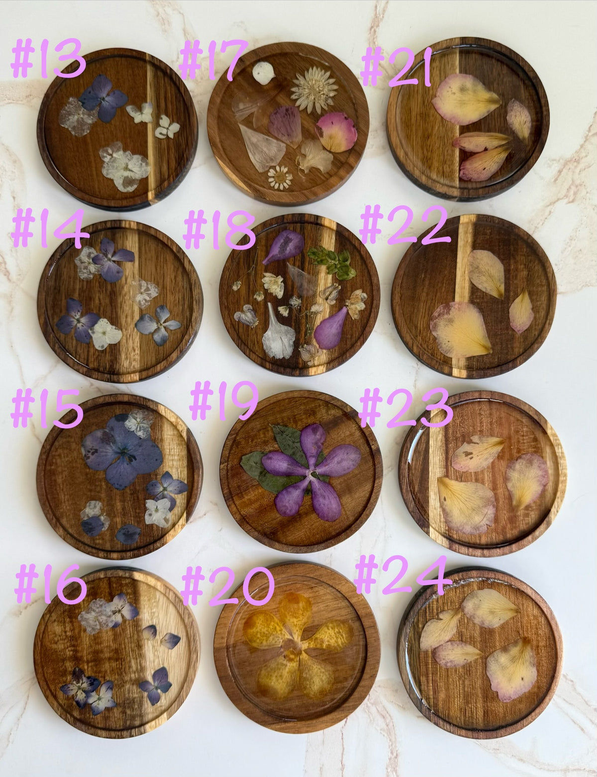 MiH PRESSED FLOWER COASTERS