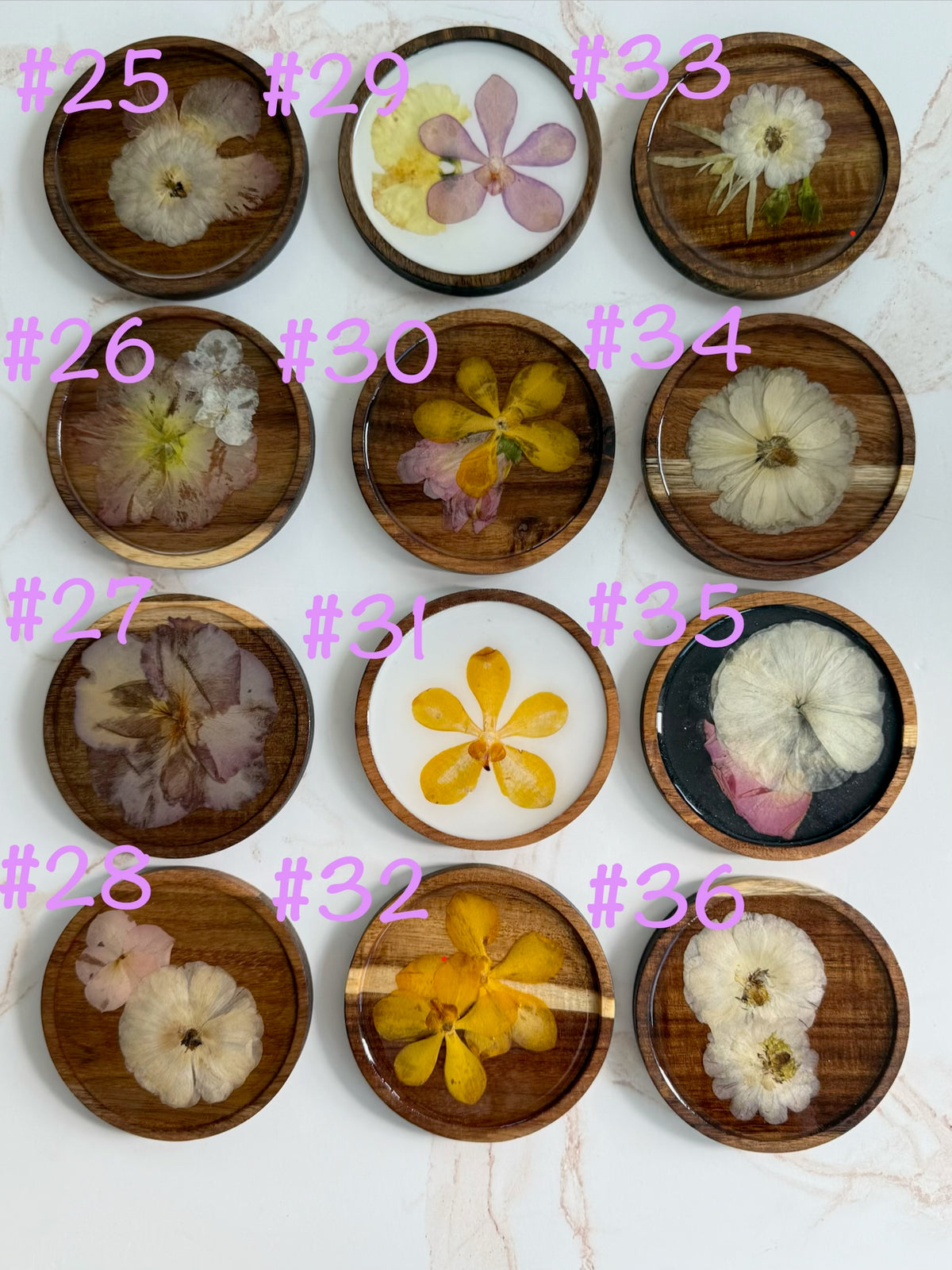 MiH PRESSED FLOWER COASTERS