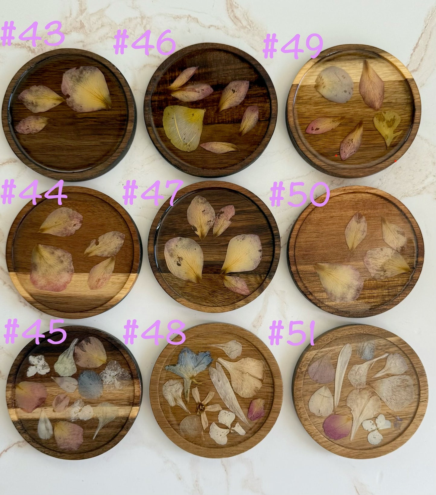 MiH PRESSED FLOWER COASTERS